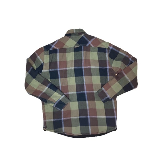 Levi Strauss Sherpa Lined‎ Flannel Shirt/jacket Button Up In Green Men's Sz M - Picture 2 of 7